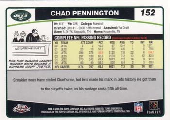 2006 Topps Chrome #152 Chad Pennington Back