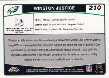 2006 Topps Chrome #210 Winston Justice Back