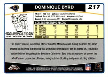 2006 Topps Chrome #217 Dominique Byrd Back