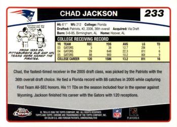 2006 Topps Chrome #233 Chad Jackson Back