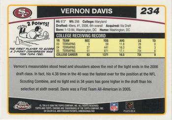 2006 Topps Chrome #234 Vernon Davis Back