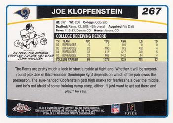 2006 Topps Chrome #267 Joe Klopfenstein Back