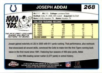 2006 Topps Chrome #268 Joseph Addai Back