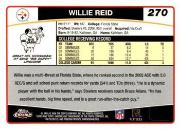2006 Topps Chrome #270 Willie Reid Back