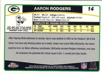 2006 Topps Chrome #14 Aaron Rodgers Back