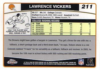 2006 Topps Chrome #211 Lawrence Vickers Back