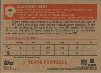 2006 Topps Heritage #40 Courtney Roby Back