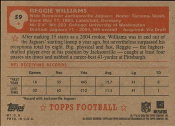 2006 Topps Heritage #59 Reggie Williams Back