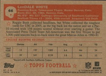 2006 Topps Heritage #66 LenDale White Back