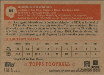 2006 Topps Heritage #84 Donnie Edwards Back