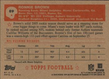 2006 Topps Heritage #89 Ronnie Brown Back