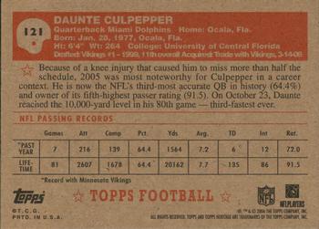 2006 Topps Heritage #121 Daunte Culpepper Back