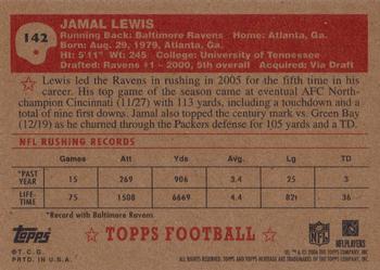2006 Topps Heritage #142 Jamal Lewis Back