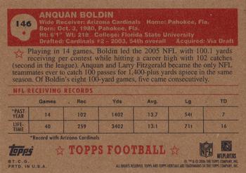 2006 Topps Heritage #146 Anquan Boldin Back