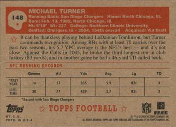 2006 Topps Heritage #148 Michael Turner Back