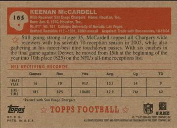 2006 Topps Heritage #165 Keenan McCardell Back