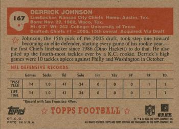2006 Topps Heritage #167 Derrick Johnson Back