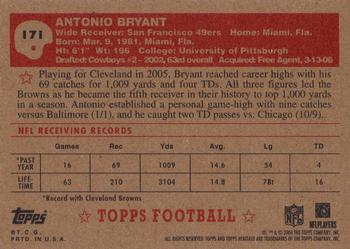 2006 Topps Heritage #171 Antonio Bryant Back