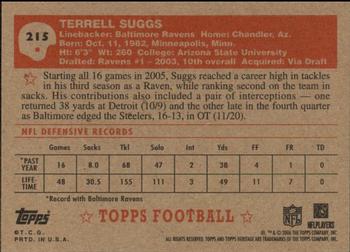 2006 Topps Heritage #215 Terrell Suggs Back