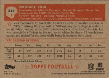 2006 Topps Heritage #221 Michael Vick Back