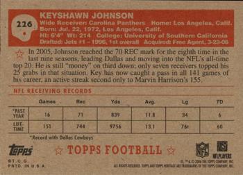2006 Topps Heritage #226 Keyshawn Johnson Back