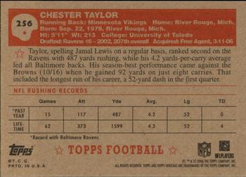2006 Topps Heritage #256 Chester Taylor Back