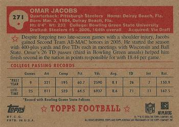 2006 Topps Heritage #271 Omar Jacobs Back