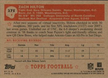 2006 Topps Heritage #275 Zach Hilton Back