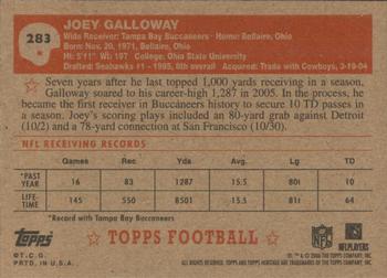 2006 Topps Heritage #283 Joey Galloway Back