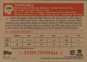 2006 Topps Heritage #288 Tatum Bell Back