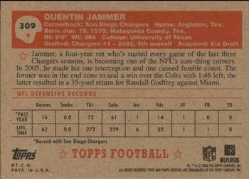 2006 Topps Heritage #309 Quentin Jammer Back