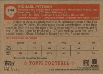 2006 Topps Heritage #344 Michael Pittman Back