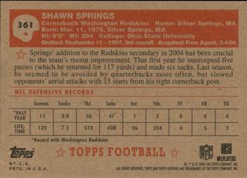 2006 Topps Heritage #361 Shawn Springs Back