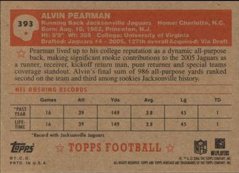 2006 Topps Heritage #393 Alvin Pearman Back