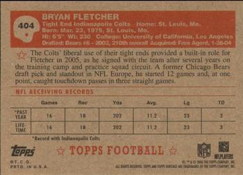 2006 Topps Heritage #404 Bryan Fletcher Back
