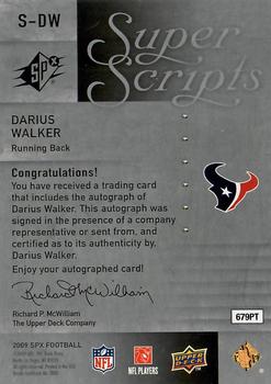 2009 SPx - Super Scripts #S-DW Darius Walker Back