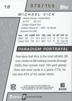 2006 Topps Paradigm #18 Michael Vick Back