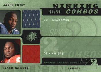 2009 SPx - Winning Combos Jersey Green #W2-CJ Aaron Curry / Tyson Jackson Front