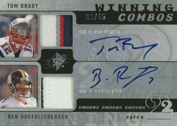 2009 SPx - Winning Combos Patch Autographed #W2-BR Tom Brady / Ben Roethlisberger Front