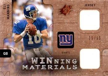 2009 SPx - Winning Materials Jersey Dual Bronze #W-EM Eli Manning Front