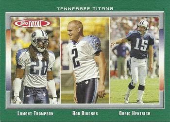 2006 Topps Total #152 Lamont Thompson / Rob Bironas / Craig Hentrich Front