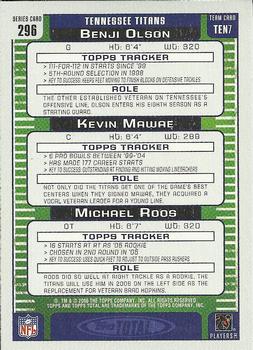 2006 Topps Total #296 Kevin Mawae / Michael Roos / Benji Olson Back