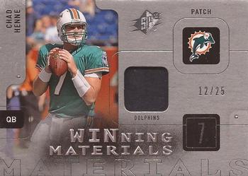 2009 SPx - Winning Materials Patch Platinum #W-HE Chad Henne Front