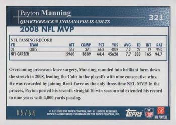 2009 Topps - Black #321 Peyton Manning Back