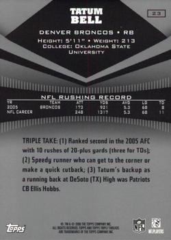 2006 Topps Triple Threads #23 Tatum Bell Back