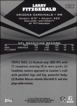 2006 Topps Triple Threads #31 Larry Fitzgerald Back