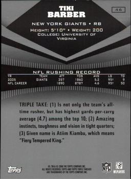2006 Topps Triple Threads #46 Tiki Barber Back