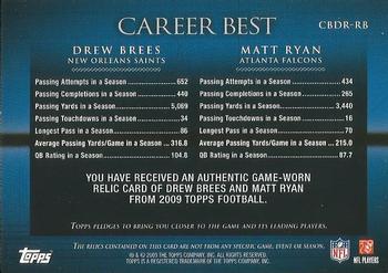 2009 Topps - Career Best Dual Relics #CBDR-BR2 Drew Brees / Matt Ryan Back