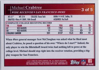 2009 Topps - Rookies (Hobby) #3 Michael Crabtree Back