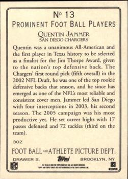 2006 Topps Turkey Red #13 Quentin Jammer Back